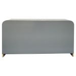 Chic Bone Inlay Sideboard: Striped Four-Door Storage - Image 4