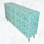 Moroccan Green MOP Inlay 9 Drawer Chest - Image 2