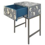 "Boho Chic Floral Nightstand with Iron Base" - Image 4