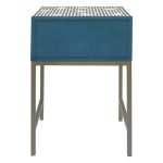 "Boho Chic Floral Nightstand with Iron Base" - Image 5
