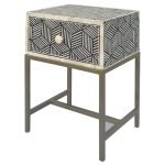 Bone Inlay Cube Nightstand