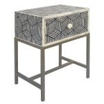Bone Inlay Cube Nightstand - Image 2
