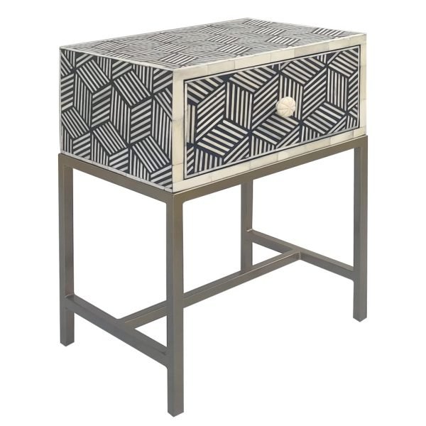 Bone Inlay Cube Nightstand - Image 2
