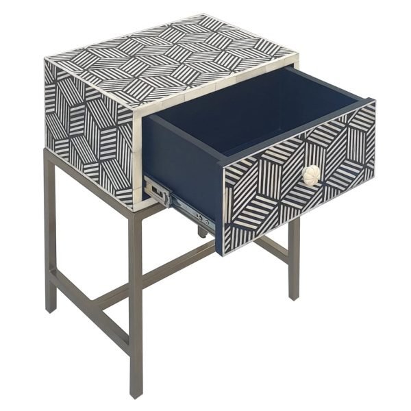 Bone Inlay Cube Nightstand - Image 3