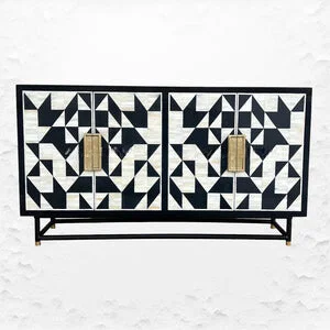 Geometric Essence Bone Inlay Sideboard