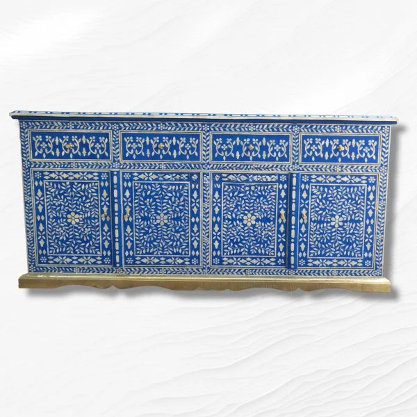 Arabic Floral Blue Bone Inlay Buffet
