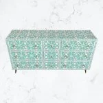 Moroccan Green MOP Inlay 9 Drawer Chest