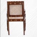 Teakwood Harmony: Bone Inlaid Chair - Image 5