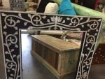 Antique Bone Inlay Mirror: Artistic Elegance - Image 3