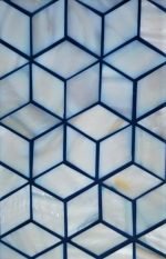 Indigo Reflection: Handcrafted Bone Inlay Mirror - Image 3