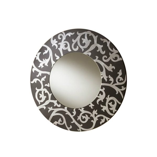 Bright Reflections: Bone-Inlaid Round Mirror