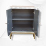 Bone Scroll Vine 2 Door Grey Cabinet - Image 5