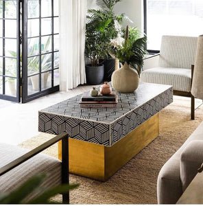 Exquisite Ebony-Inspired Inlay Coffee Table