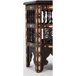 Bisque Brass-Hex Side Table: Intricate Moroccan Bone Inlay - Image 6