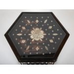 Bisque Brass-Hex Side Table: Intricate Moroccan Bone Inlay - Image 7