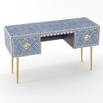 "Herringbone Bone Inlay Study Desk" - Image 2
