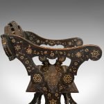 Antique X-Frame Chair, Middle Eastern, Mahogany, Seat, Bone Inlay, circa 1850 - Image 6