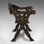 Antique X-Frame Chair, Middle Eastern, Mahogany, Seat, Bone Inlay, circa 1850 - Image 4