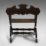 Antique X-Frame Chair, Middle Eastern, Mahogany, Seat, Bone Inlay, circa 1850 - Image 3