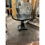 Vintage Italian Ebonized Oak and Bone Inlaid Center Table - Image 8