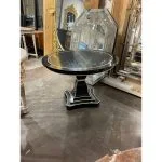 Vintage Italian Ebonized Oak and Bone Inlaid Center Table - Image 8