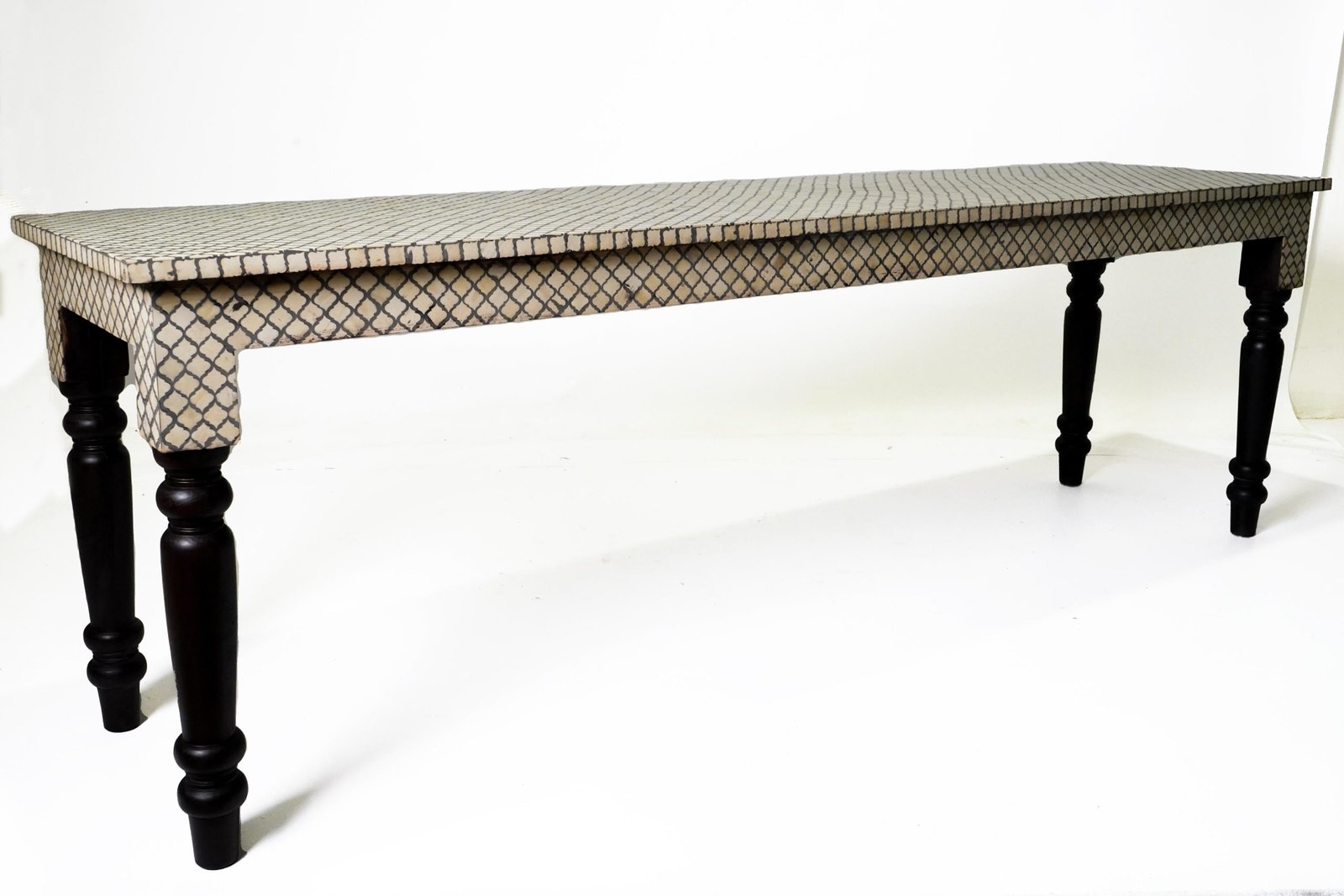 Dramatic Serving Table With Bone Inlay Top - Image 5