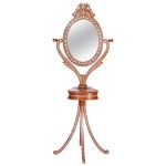 Anglo Indian Inlaid Vanity or Chevelle Mirror on Stand