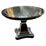 Vintage Italian Ebonized Oak and Bone Inlaid Center Table