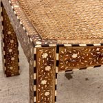 Bone Inlaid Caned Stool - Image 6