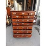 English Chippendale Burl Walnut Tall Chest with Hearing Bone Inlays, Circa 1740 - Image 2