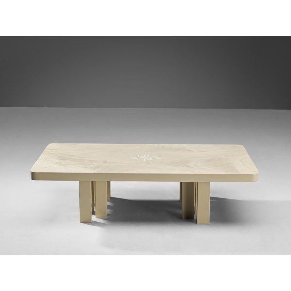 Jean Claude Dresse Coffee Table in Resin with Bone Inlay - Image 4