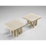 Jean Claude Dresse Pair of Coffee Tables in Resin with Bone Inlay - Image 3