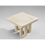 Jean Claude Dresse Pair of Coffee Tables in Resin with Bone Inlay - Image 2