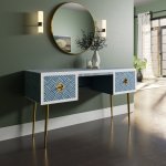 "Herringbone Bone Inlay Study Desk"