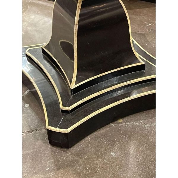 Vintage Italian Ebonized Oak and Bone Inlaid Center Table - Image 6