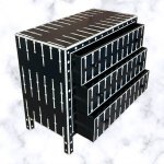 "Black Bone Inlay 3-Drawer Chest" - Image 3