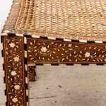 Bone Inlaid Caned Stool - Image 4