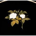 Ebony Marble Side Table with Bone Inlay - Image 3