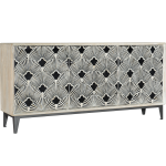 Exquisite Bone Inlay Floral Entertainment Credenza - Image 2