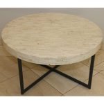 Contemporary White Bone Inlay Round Table - Image 3