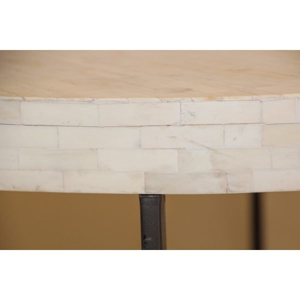 Contemporary White Bone Inlay Round Table - Image 6