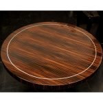 Round Art Deco Macassar Ebony Table with Bone Inlay - Image 7