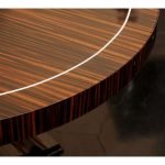 Round Art Deco Macassar Ebony Table with Bone Inlay - Image 5
