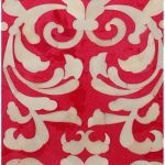Fleur Cube End Table / Stool Made with Red Resin with Baroque Bone Inlay - Image 4