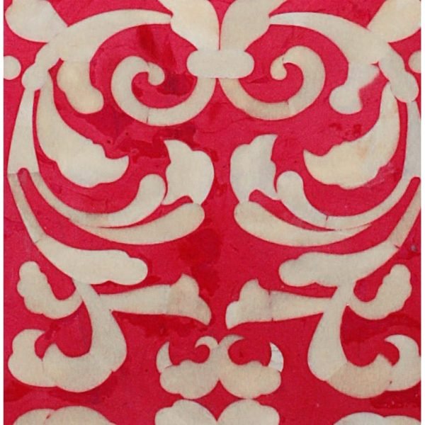 Fleur Cube End Table / Stool Made with Red Resin with Baroque Bone Inlay - Image 4