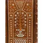 Antique writing desk with inlays and new leather top. Lebanon 1920s. - Image 8