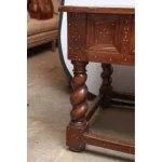 18th Century Italian Walnut Two-Drawer Table with Fruitwood and Bone Inlay - Image 7