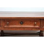 18th Century Italian Walnut Two-Drawer Table with Fruitwood and Bone Inlay - Image 4