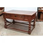 18th Century Italian Walnut Two-Drawer Table with Fruitwood and Bone Inlay - Image 6