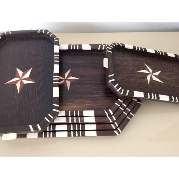 Antique Bone Inlay Trays Set - Image 6